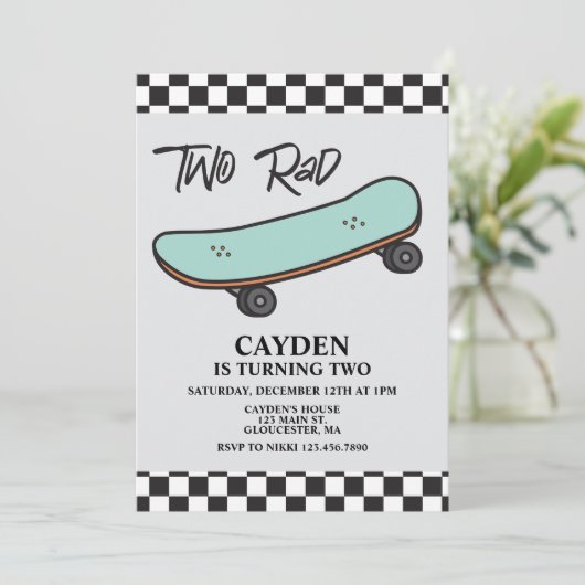 Invitation Skate Deux Rad 2E Anniversaire (Debout devant)