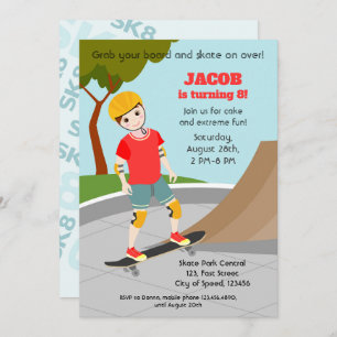 Invitation Skate Park Fun Boy Fête d'anniversaire