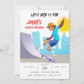 Invitation Skate Photo Skate Park Boy Fête d'anniversaire (Devant)