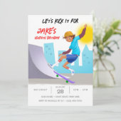 Invitation Skate Photo Skate Park Boy Fête d'anniversaire (Debout devant)