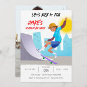 Invitation Skate Photo Skate Park Boy Fête d'anniversaire (Devant / Derrière)