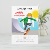 Invitation Skate Photo Skate Park Boy Fête d'anniversaire (Debout devant)