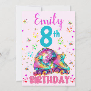 Invitation Skate Roller Disco Birthday Girl Matching