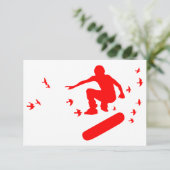 Invitation skateboard avec des oiseaux (Debout devant)