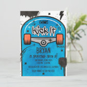 Invitation Skateboard Blue (Debout devant)