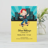 Invitation Skateboard boy - choisissez votre couleur arrière (Debout devant)