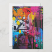 Invitation Skateboard, Come Kick It Graffiti Fête d'anniversa (Dos)