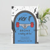 Invitation Skateboard Come Kick It Urban Sport Fête d'anniver (Debout devant)