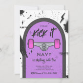 Invitation Skateboard Come Kick It Urban Sport Fête d'anniver (Devant)