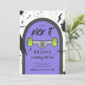 Invitation Skateboard Come Kick It Urban Sport Fête d'anniver (Debout devant)