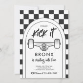 Invitation Skateboard Come Kick It Urban Sport Fête d'anniver (Devant)