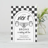 Invitation Skateboard Come Kick It Urban Sport Fête d'anniver (Debout devant)