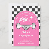 Invitation Skateboard Come Kick It Urban Sport Fête d'anniver (Devant)