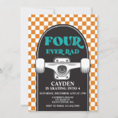 Invitation Skateboard Four Ever Rad 4e anniversaire (Devant)
