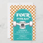 Invitation Skateboard Four Ever Rad 4e anniversaire (Devant)