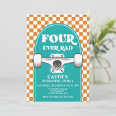 Invitation Skateboard Four Ever Rad 4e anniversaire (Debout devant)