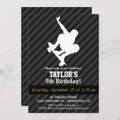 Invitation Skateboard ; Gris noir et gris foncé (Devant / Derrière)