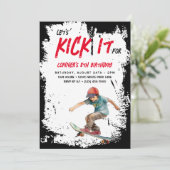 Invitation Skateboard Photo Grunge Skate Boy Anniversday Part (Debout devant)