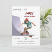 Invitation Skateboard Photo Skate Park Boys fête d'anniversai (Debout devant)