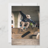 Invitation Skateboard Retro Sunset Photo Boys fête d'annivers (Dos)