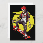 Invitation Skateboard Skeleton (Devant / Derrière)