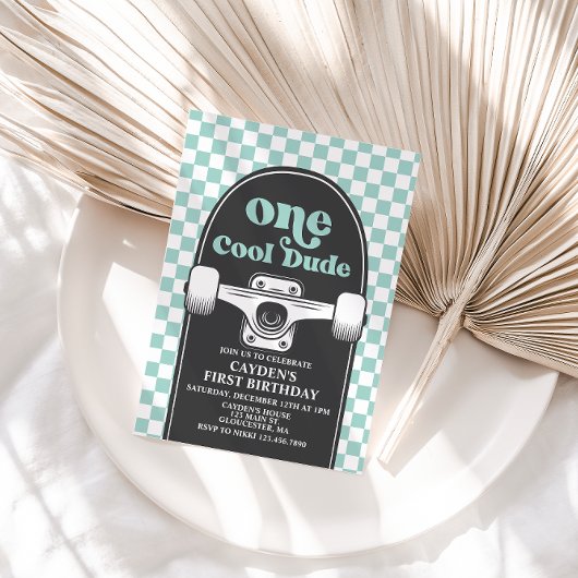 Invitation Skateboard Un Cool Dude 1er Anniversaire Invitatio