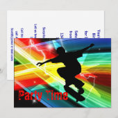 Invitation Skateboardeur à la Criss Cross Lightning Party (Devant / Derrière)