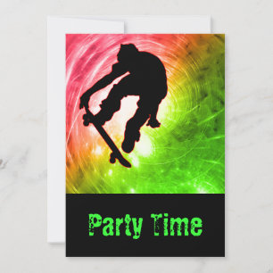 Invitation Skateboardeur dans une équipe cyclonique psychédél
