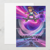 Invitation Skateboarding | Skater Birthday Party (Devant / Derrière)