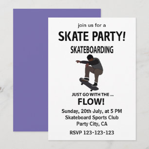Invitation Skateuse Suivez Le Mouvement Skateboardeur