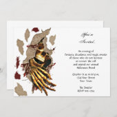 Invitation Skeleton à travers le Wall Halloween Party (Devant / Derrière)