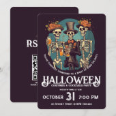 Invitation Skeleton Adulte Halloween Costume Cocktail Party (Devant / Derrière)