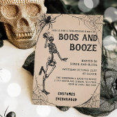 Invitation Skeleton Boos & Booze Adulte Halloween Party