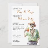 Invitation Skeleton Booze Halloween Party aquarelle (Devant)
