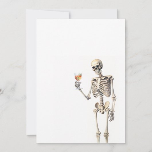 Invitation Skeleton Booze Halloween Party aquarelle (Dos)