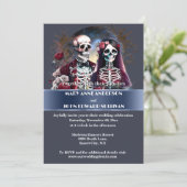 Invitation Skeleton couple burgundy dusky bleu gothique maria (Debout devant)