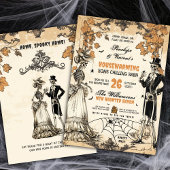 Invitation Skeleton Couple Haunted House Party