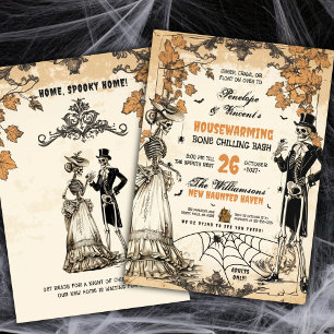 Invitation Skeleton Couple Haunted House Party