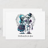 Invitation Skeleton Couple Mariage (Devant / Derrière)
