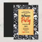 Invitation Skeleton dans le Closet Halloween Party (Devant / Derrière)
