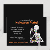Invitation Skeleton de la fête d'Halloween (Devant / Derrière)