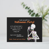 Invitation Skeleton de la fête d'Halloween (Debout devant)