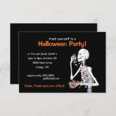 Invitation Skeleton de la fête d'Halloween (Devant / Derrière)