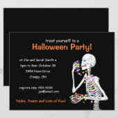 Invitation Skeleton de la fête d'Halloween (Devant / Derrière)