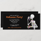 Invitation Skeleton de la fête d'Halloween (Devant / Derrière)