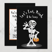 Invitation Skeleton de la fête d'Halloween (Devant / Derrière)
