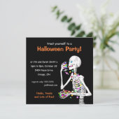 Invitation Skeleton de la fête d'Halloween (Debout devant)