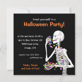 Invitation Skeleton de la fête d'Halloween (Devant)