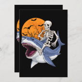Invitation Skeleton équitation Requin Drôle Halloween Costume (Devant / Derrière)