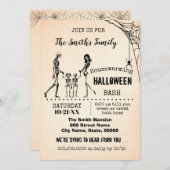 Invitation Skeleton Famille Ménage Halloween Party Bash (Devant / Derrière)
